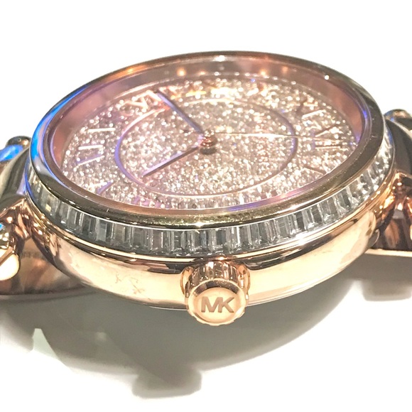 MICHAEL KORS “SKYLAR CRYSTAL PAVE” MK5868 ROSE GOLD WATCH - Picture 7 of 10